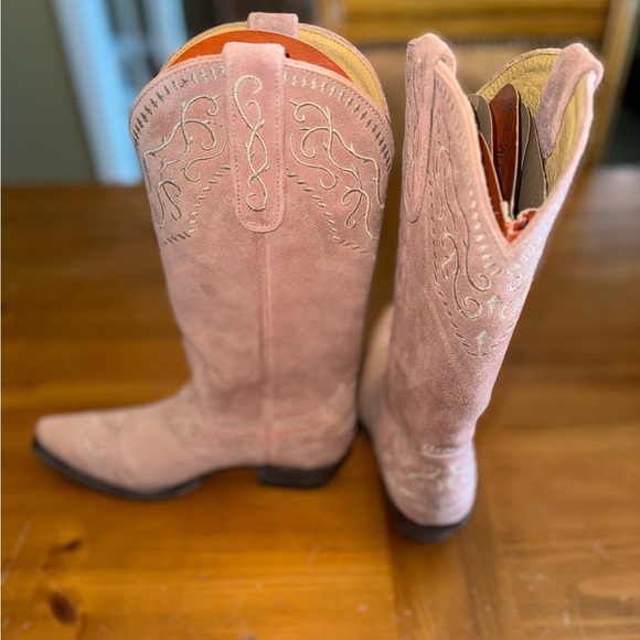Old Gringo Pink Suede Boots Cowboy Western Embroidered Floral  Sz 7.5B Festival - Picture 8 of 13
